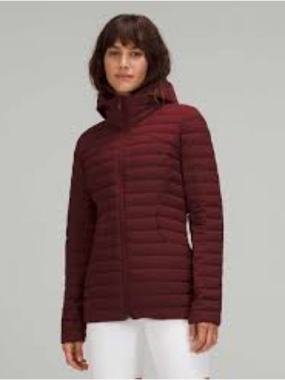 Lululemon Down For It All Hooded Down Puffer Jacket Burgundy Size 2